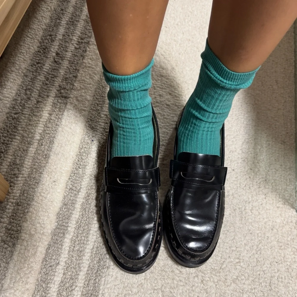 Authentic All Saints Black Loafers, Size 10 (like new) - Picture 2 of 5